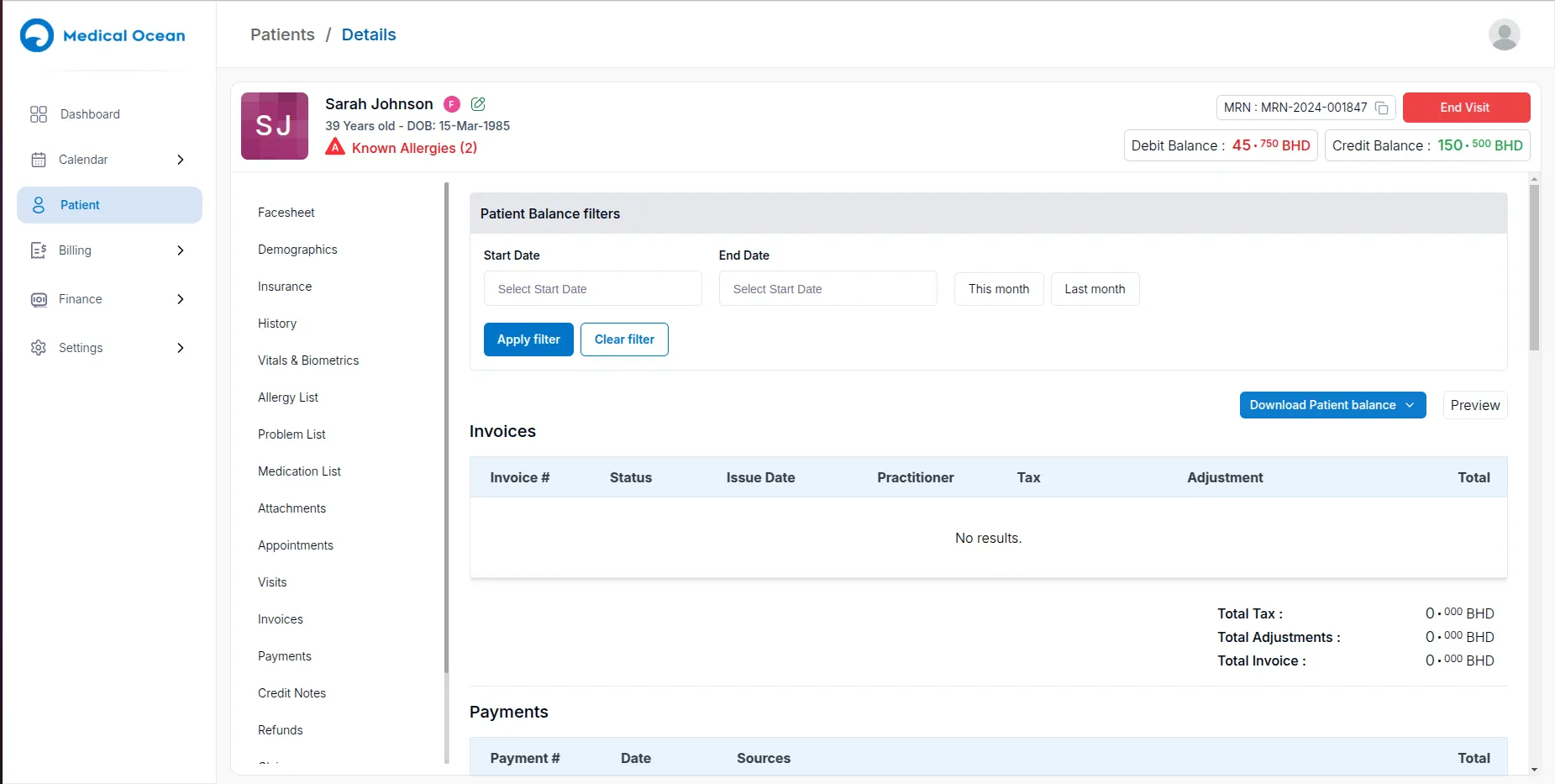 Medical Ocean Patient Management