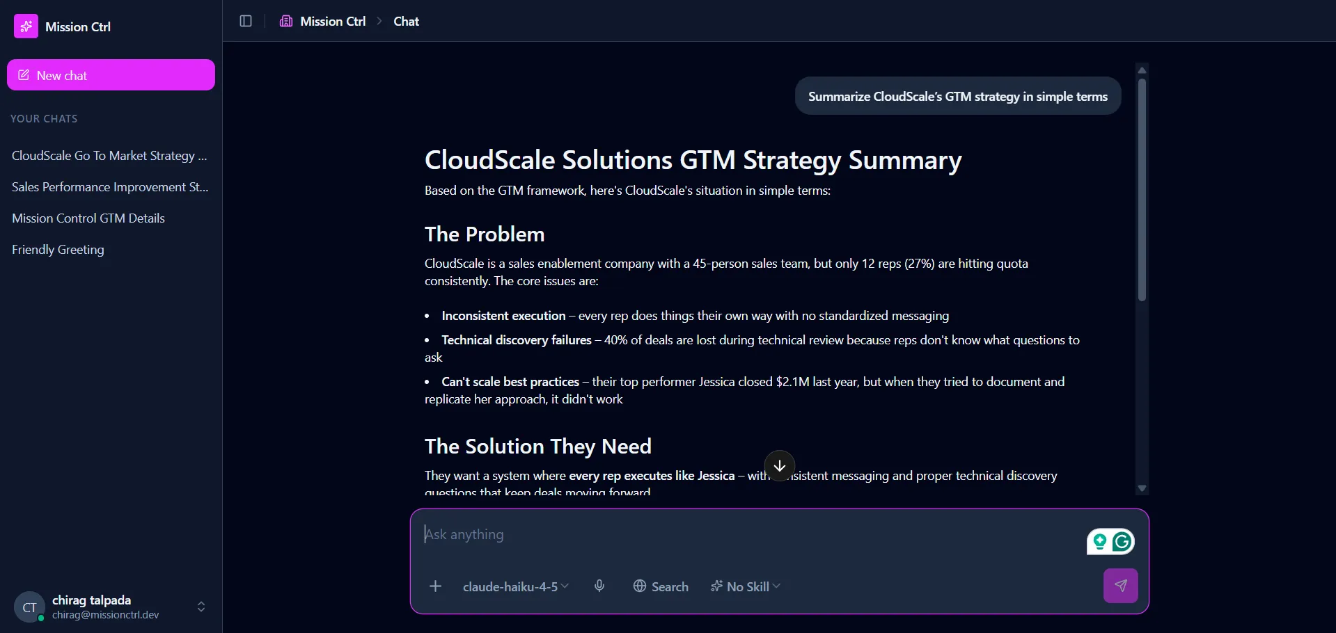 Revtik AI Chat Interface